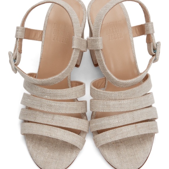 Maryam Nassir Zadeh Palma 3" Heel Sandals Flax 36 - Picture 10 of 10